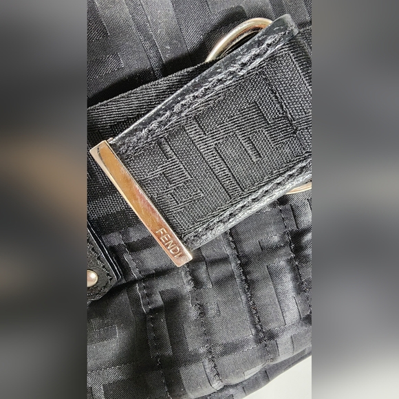Fendi zip code hand bag. Nylon and leather - Picture 9 of 15